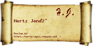Hertz Jenő névjegykártya